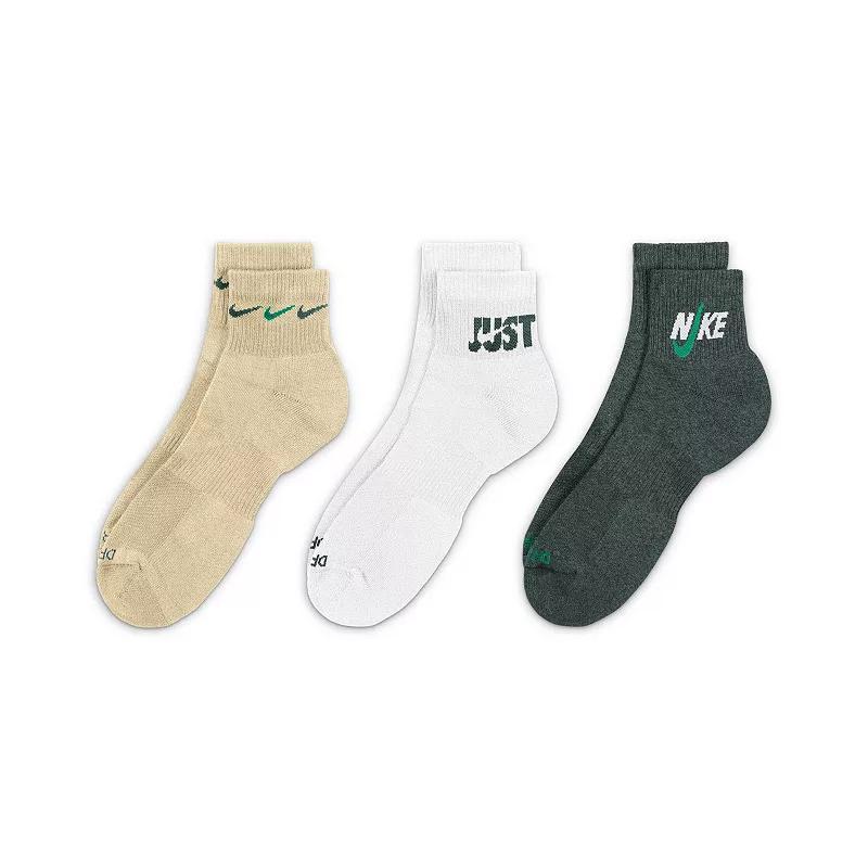 Mens Nike 3-pack Everyday Plus Cushion Ankle Training Socks Ivory Product Image