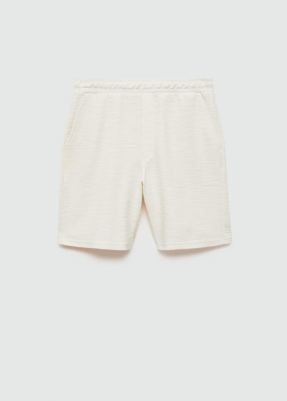 MANGO MAN - Cotton bermuda shorts with cord texture ecruMen Product Image