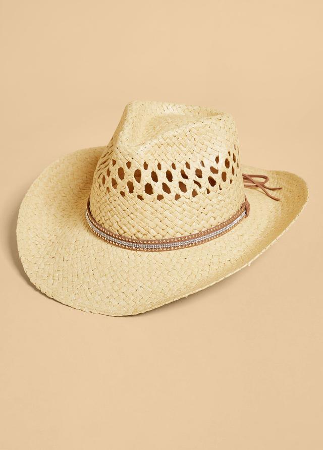 Crystal Woven Straw Cowboy Hat Product Image