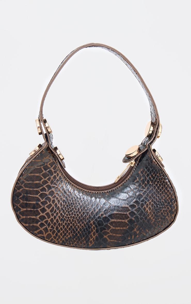 Brown Mini Croc Shoulder Bag Product Image