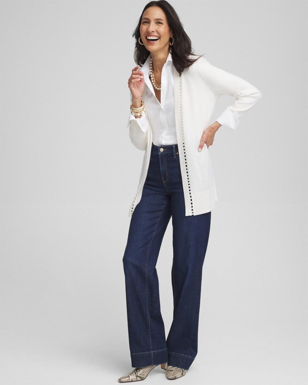 Cashmere Pearl Trim Cardigan Product Image