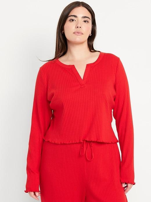 Ribbed Pajama Top Product Image