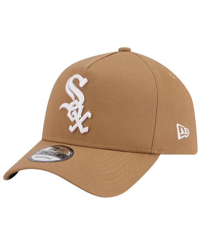 Mens New Era Khaki Chicago White Sox A-Frame 9FORTY Adjustable Hat Product Image