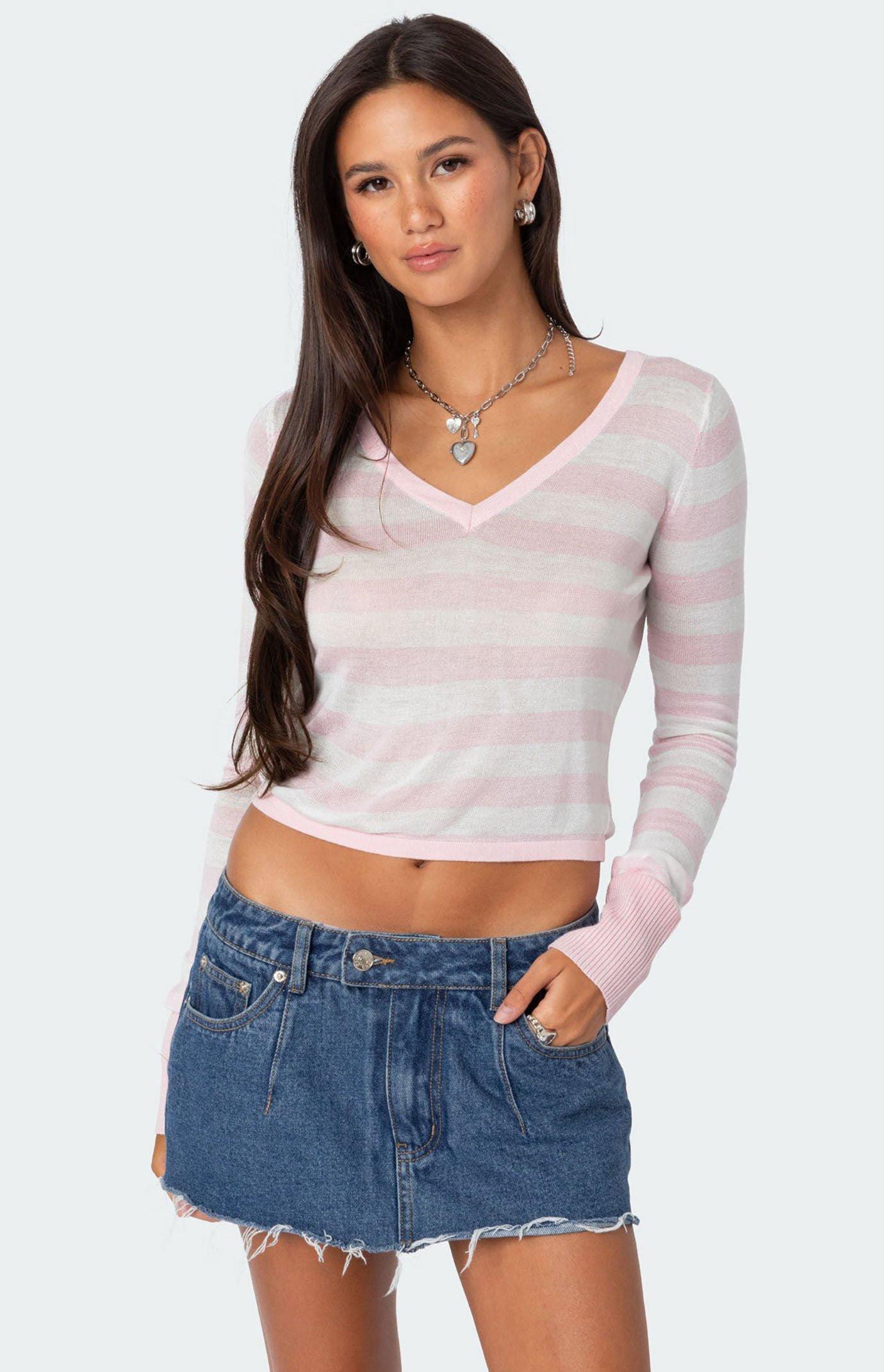 Edikted Women's Candice Striped Knit Top Product Image