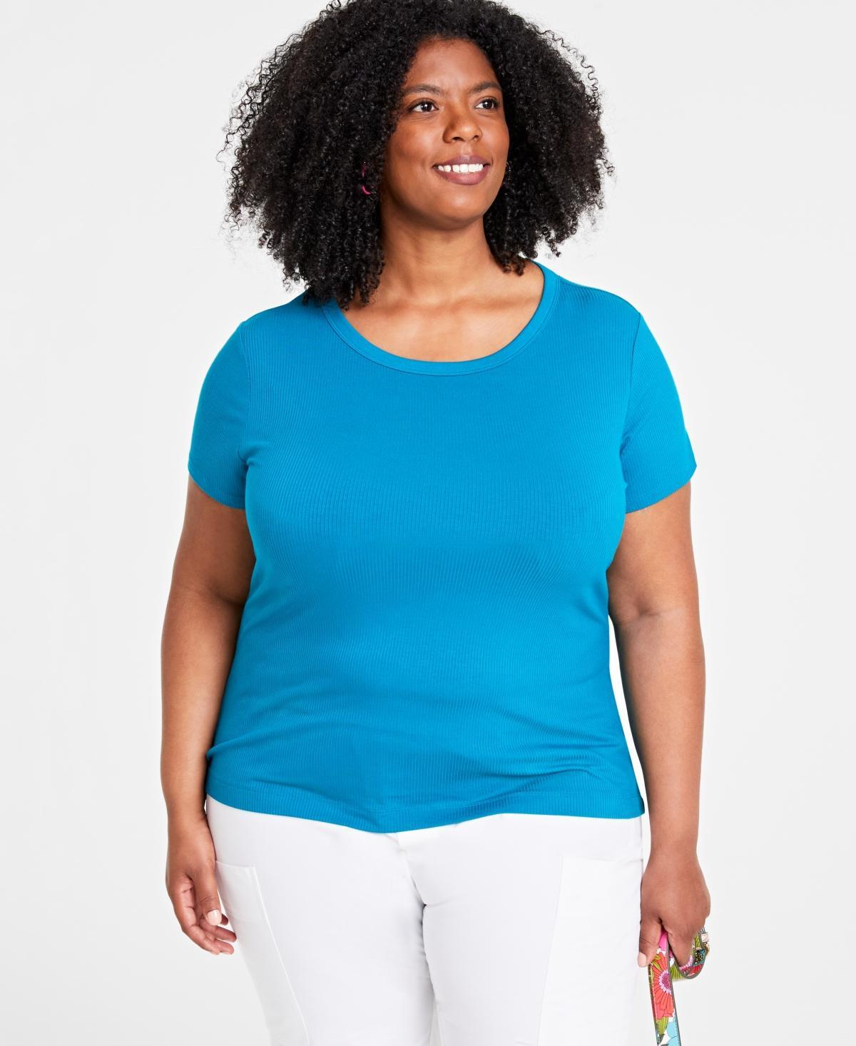 On 34th Womens Ribbed T-Shirt, Xxs-4X, Created for Macys Product Image