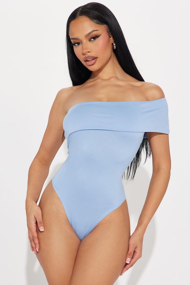 Kendall Off Shoulder Bodysuit - Blue Product Image