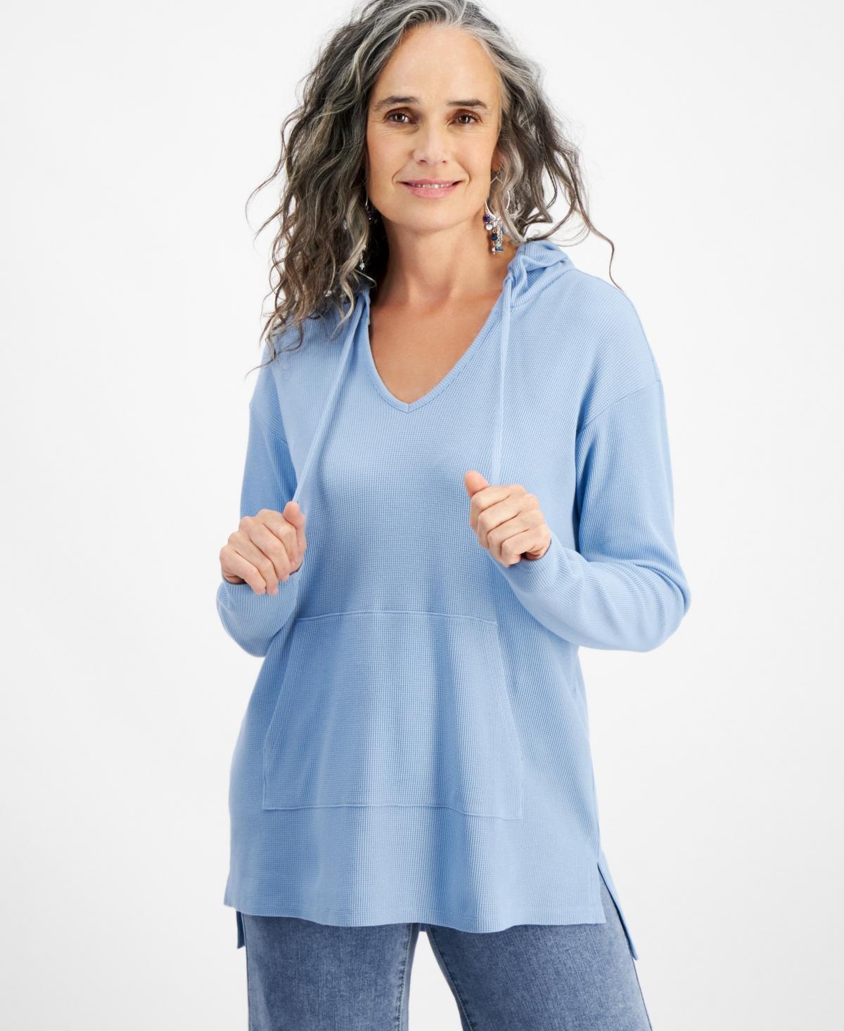 Style & Co Womens Waffle-Knit Hoodie Tunic, Created for Macys Product Image