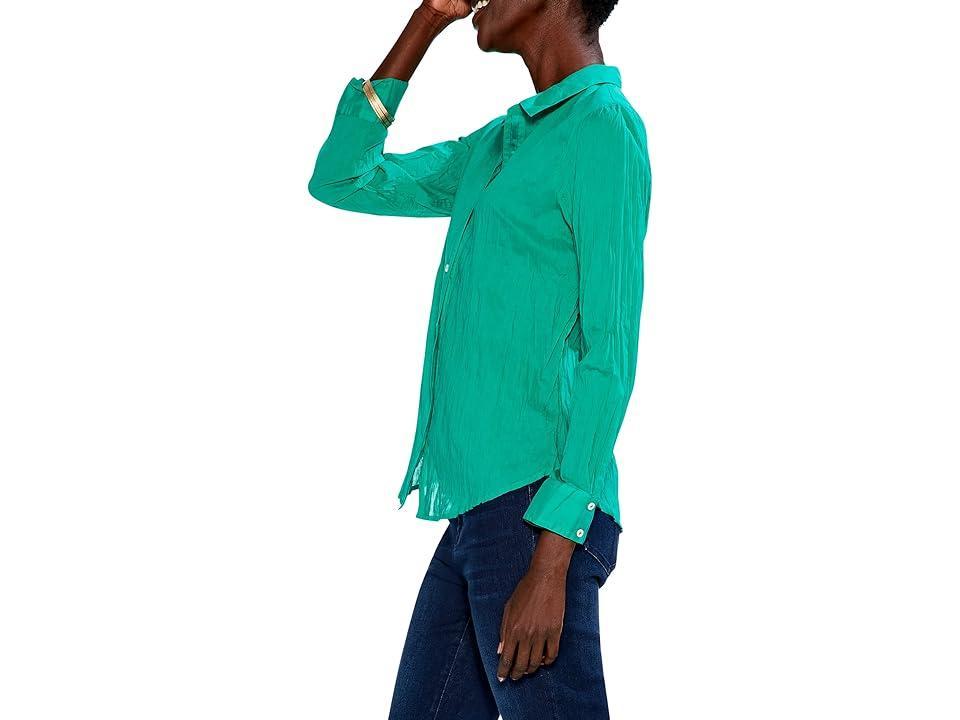 NIC+ZOE Crinkle Shirt (Bright Jade) Women's Clothing Product Image