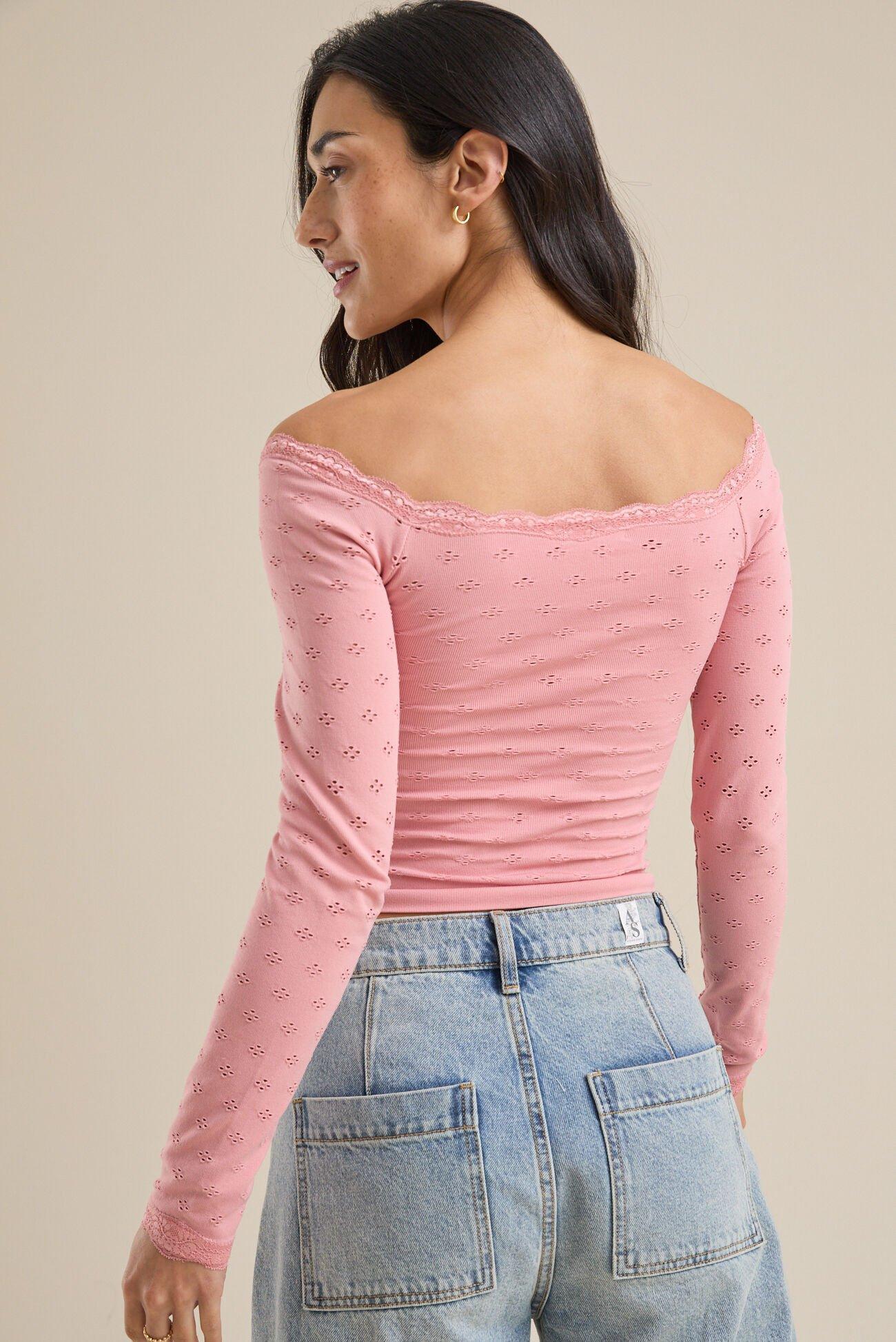 Everyday Seamless Eyelet Top Product Image