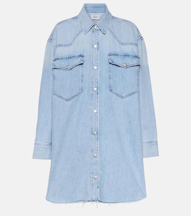 AGOLDE Denim Shirt Dress In Blue Product Image