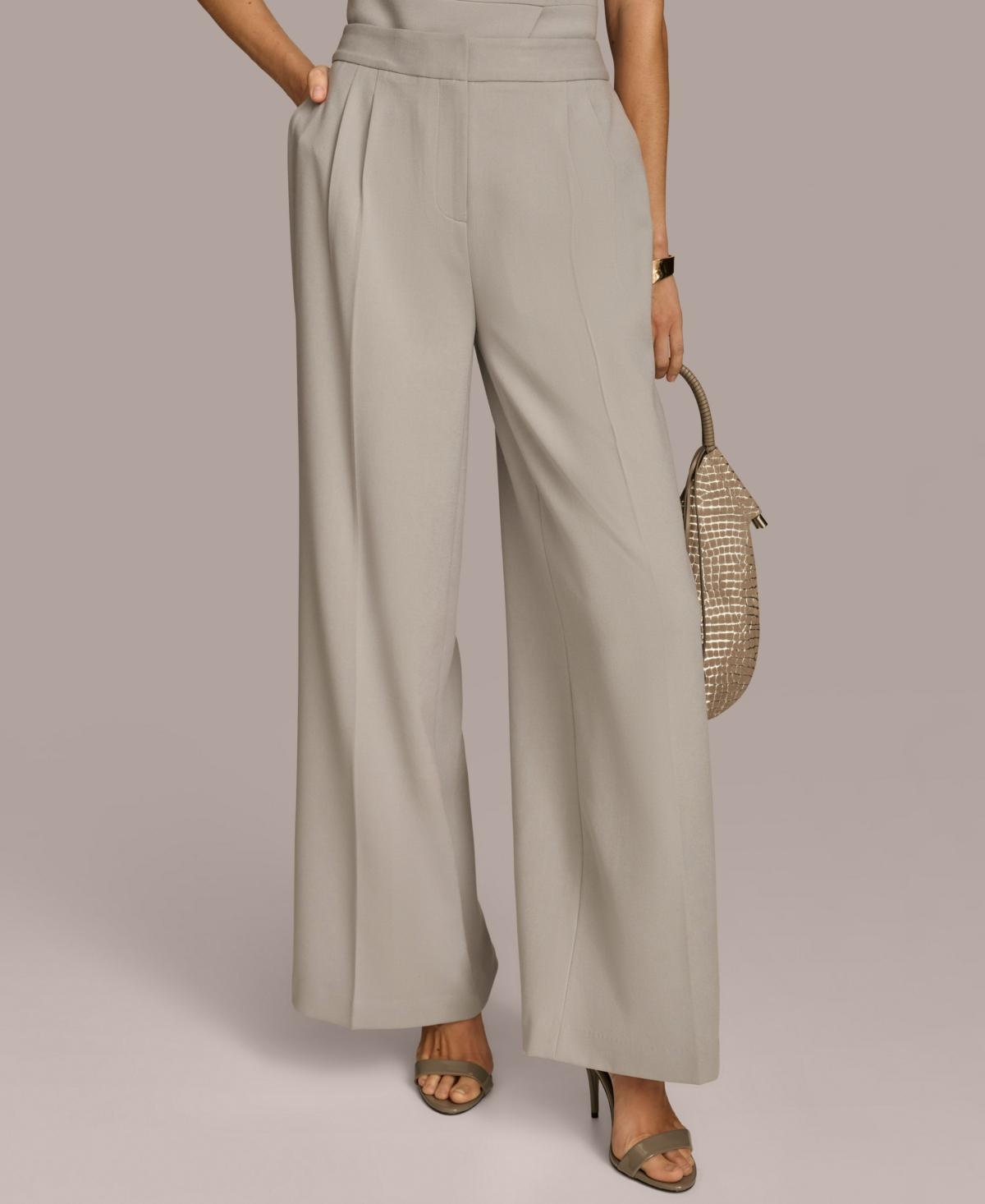 Donna Karan New York Womens Mid-Rise Wide-Leg Pants Product Image