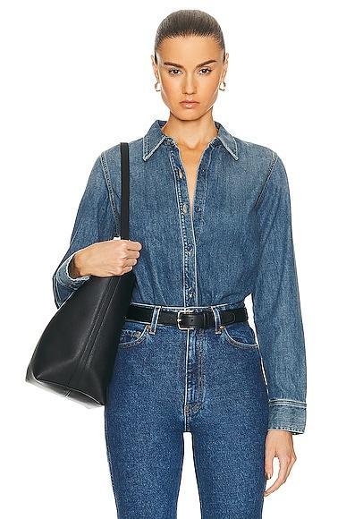 Marlise Button-Front Denim Shirt Product Image