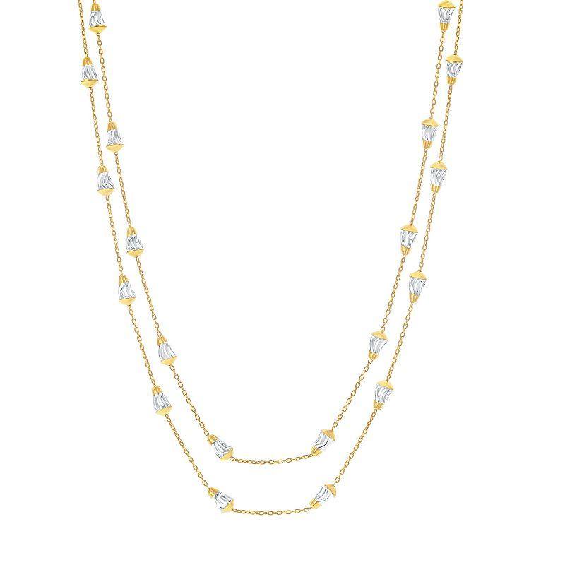 Textured Bead Chain Layered Necklace, Womens Gold Tone Product Image