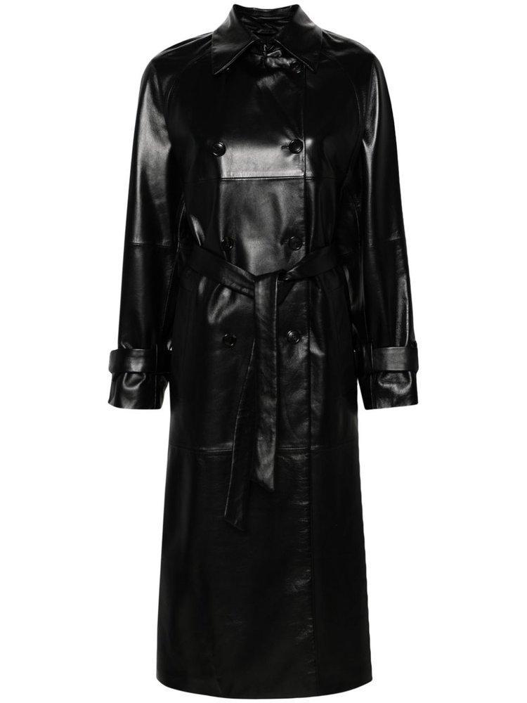 Lambskin Trench Coat In Black product image