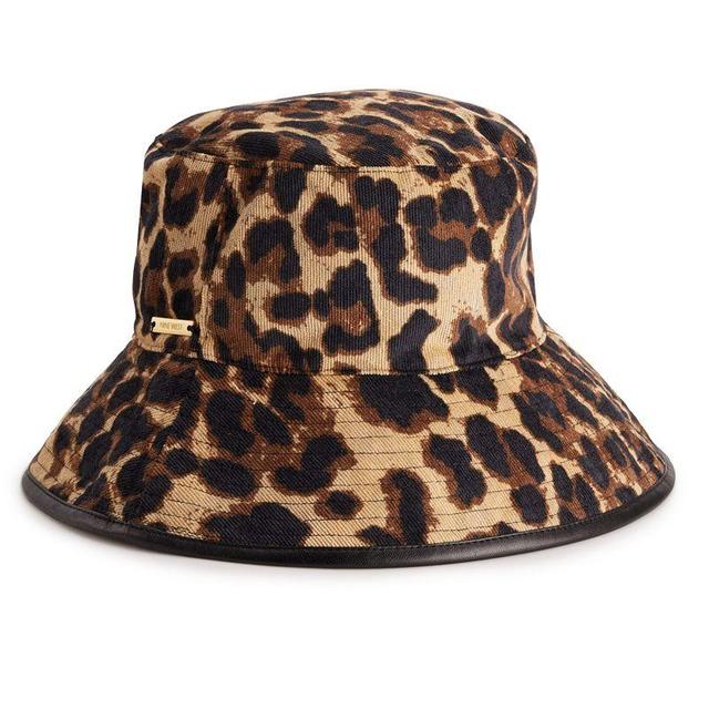 Womens Nine West Animal Print Corduroy Bucket Hat Product Image