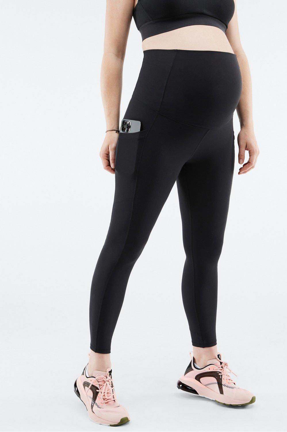 Fabletics High-Waisted PureLuxe Maternity 7/8 Legging Womens black plus Size 4X Product Image