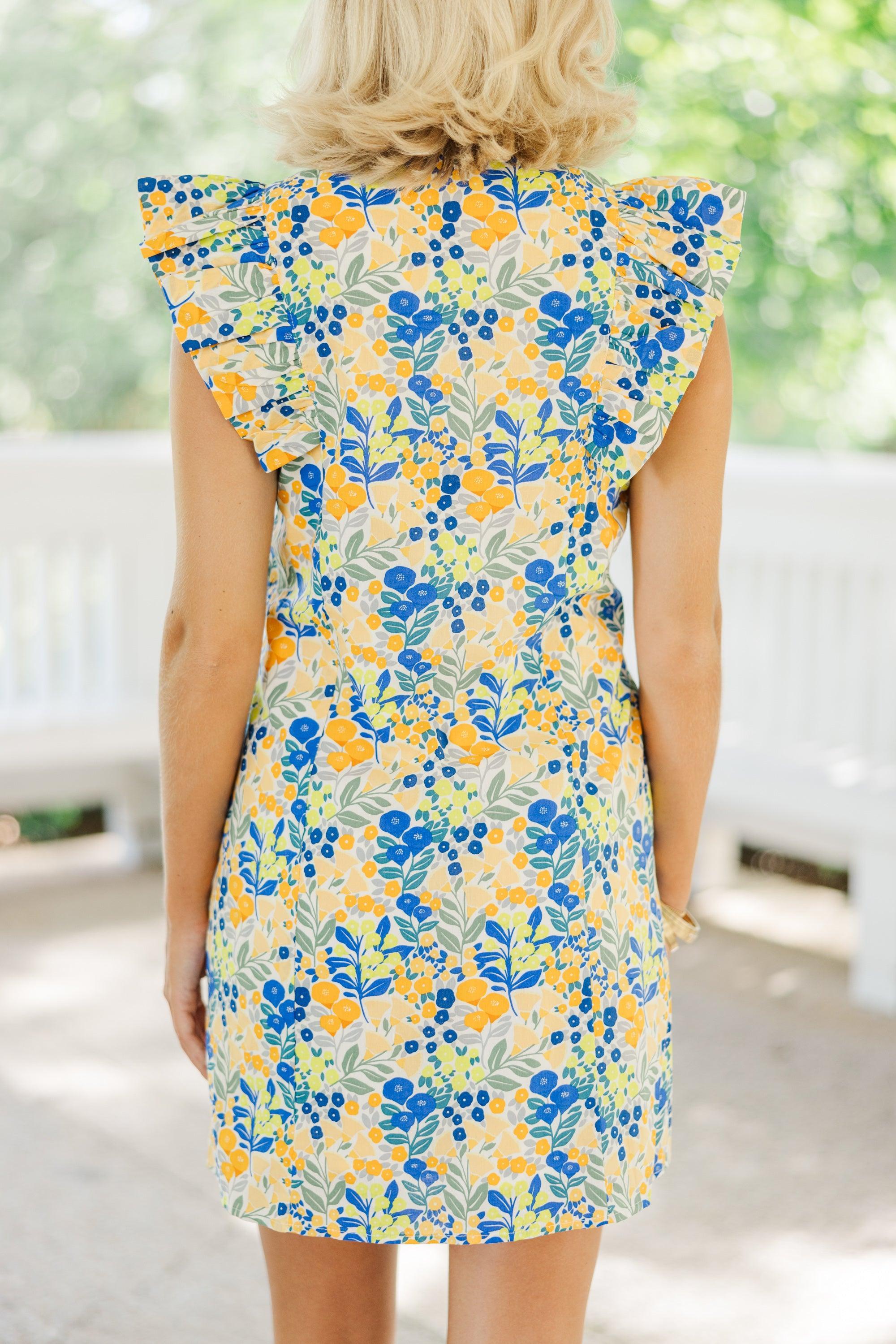 Know Your Strengths Yellow Ditsy Floral Dress Female Product Image