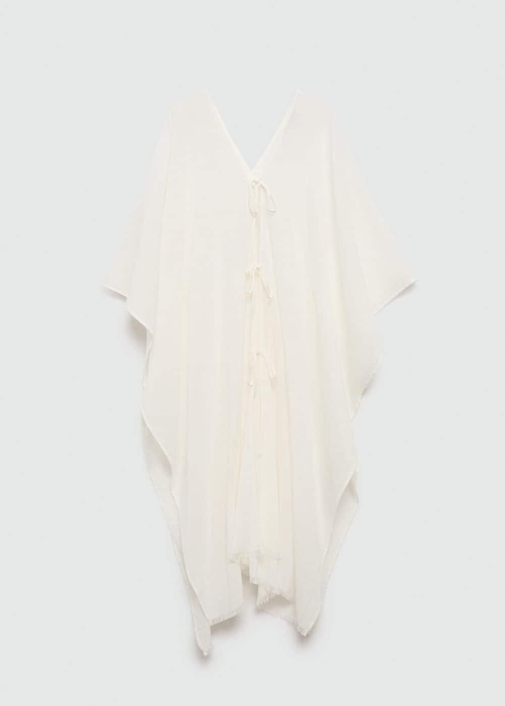 MANGO - Semi-transparent kaftan with bows - One size - Women Product Image