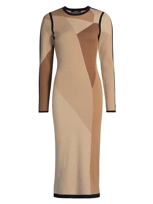 Womens Nora Colorblocked Knit Midi-Dress Product Image