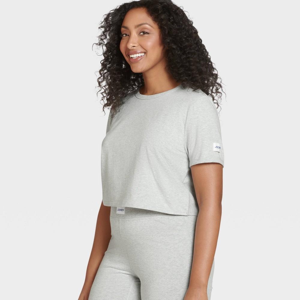 Jockey Generation Womens Organic Cotton Stretch Cropped T-Shirt - White S: Lounge Comfort, Short Sleeve, Midweight Product Image