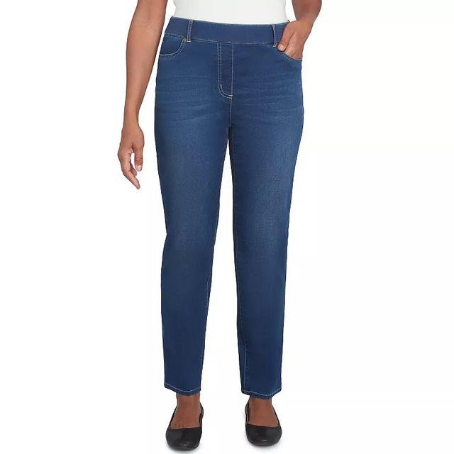 Petite Short Alfred Dunner Super Stretch Pants, Womens Dark Blue Product Image