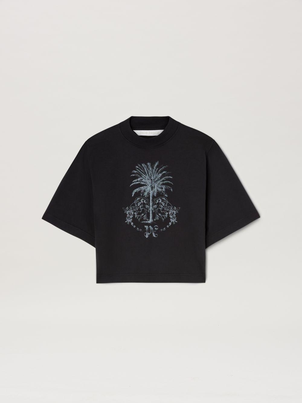 Palms Pencil Crop T-Shirt in black  - Palm Angels® Official  Product Image