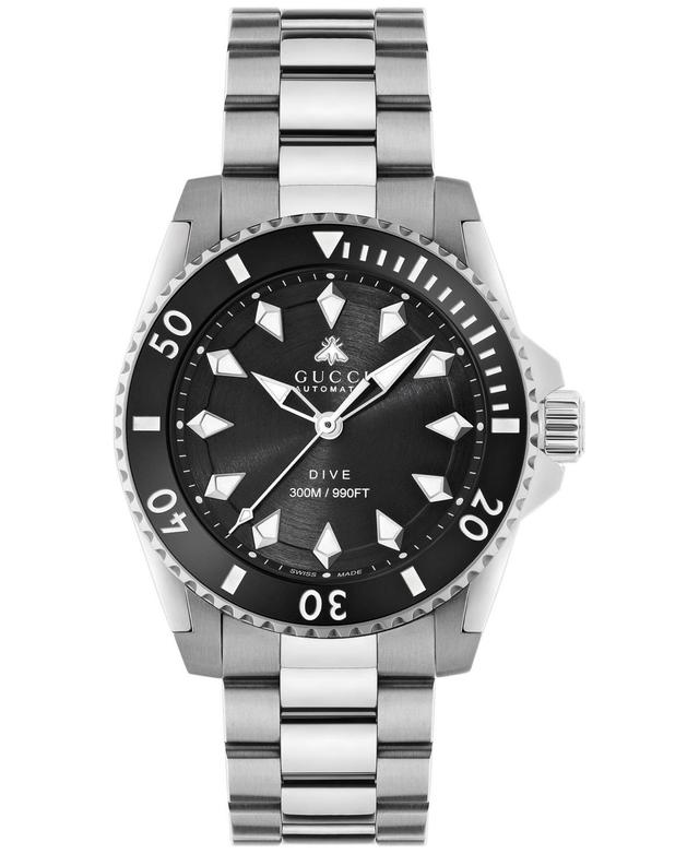 Gucci Mens Swiss Automatic Dive Stainless Steel Bracelet Watch 40mm - Stainless Steel Product Image