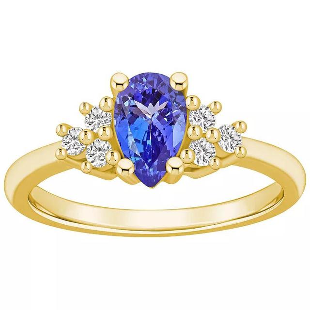 Alyson Layne 14k Gold Pear Shape Tanzanite & 1/5 Carat T.W. Diamond Ring, Womens Product Image