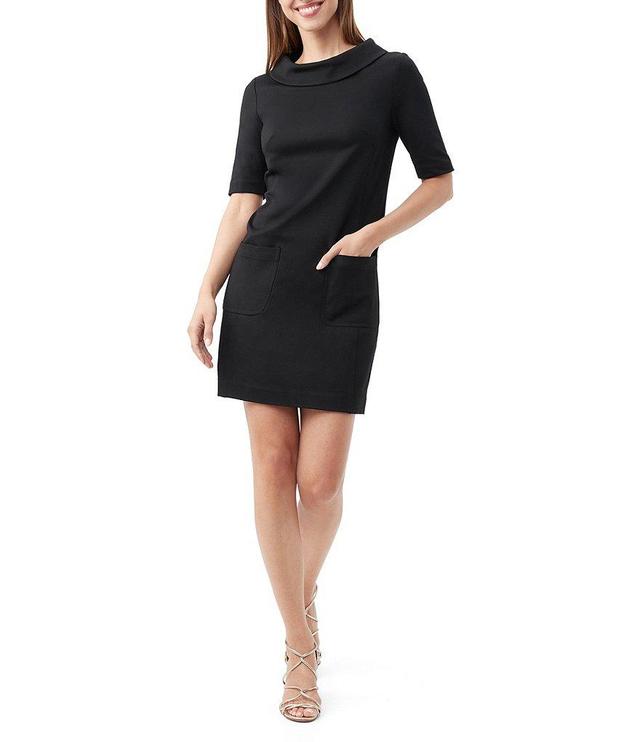 Trina Turk Maleko 2 Ponte Mock Neck Short Sleeve Pocketed Sheath Dress Product Image