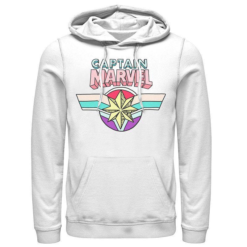 Mens Marvel Captain Marvel Cartoon Style Logo Hoodie Product Image