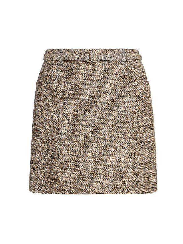 Womens Belted Tweed Miniskirt Product Image