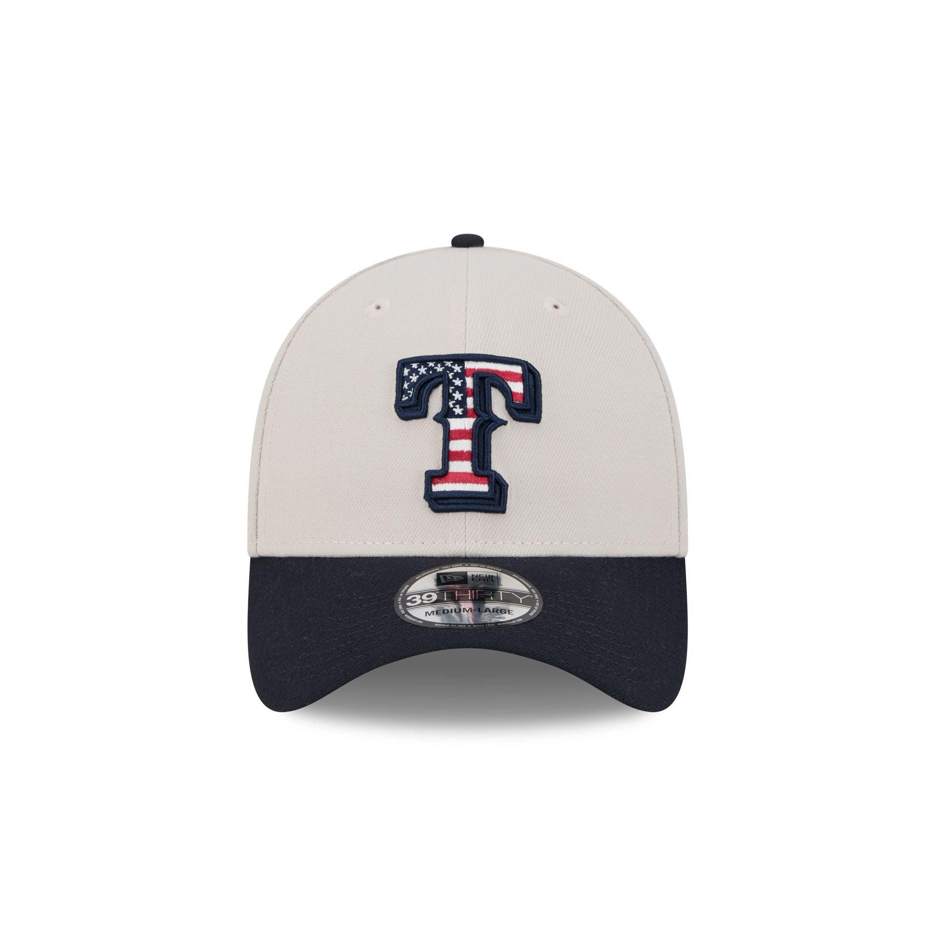 Texas Rangers Independence Day 2024 39THIRTY Stretch Fit Hat Male Product Image