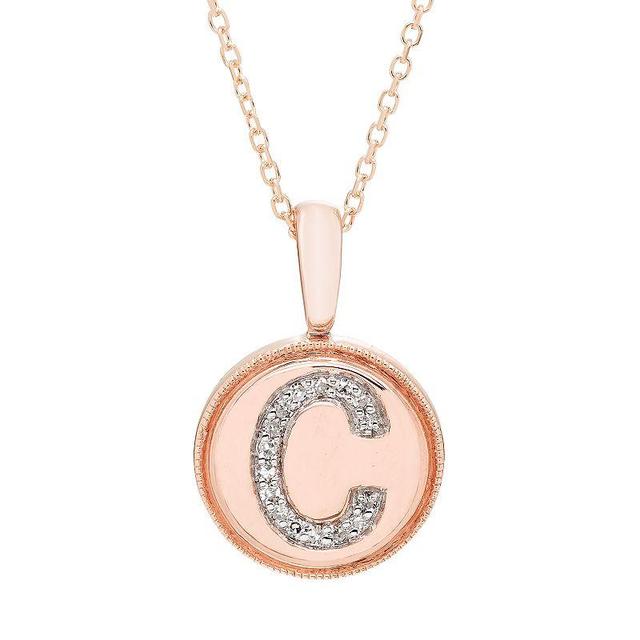 Diamond Accent Initial Pendant in 14k Rose - L Product Image