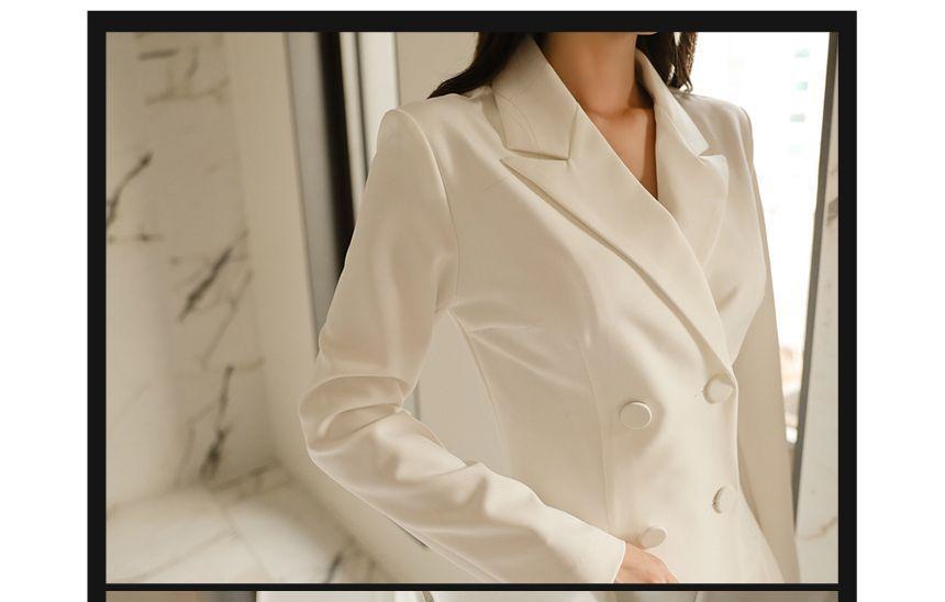 Long-Sleeve Plain Mini Double-Breasted Blazer Dress Product Image