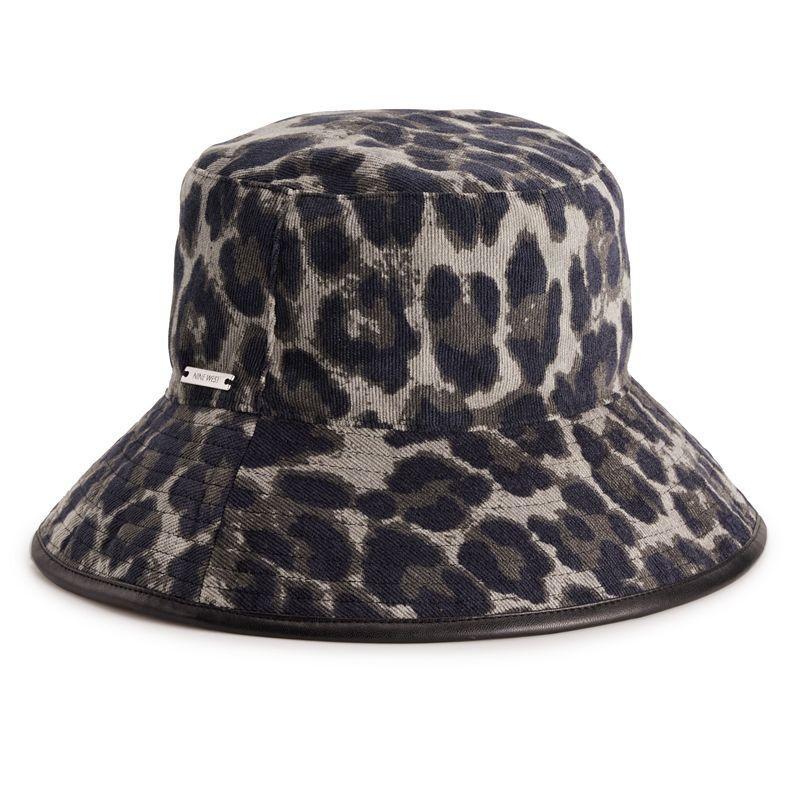 Womens Nine West Animal Print Corduroy Bucket Hat Product Image