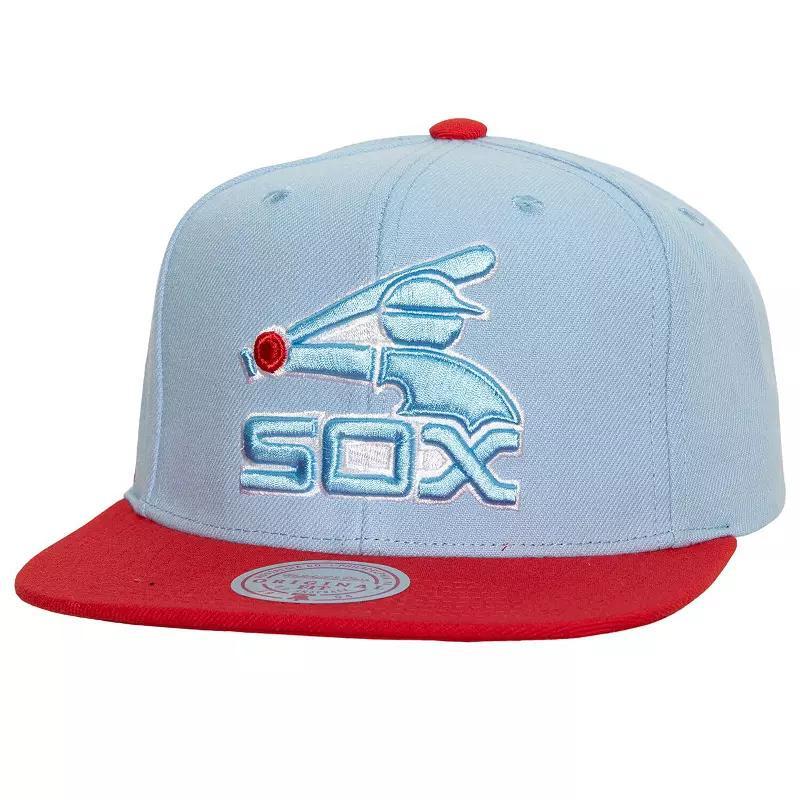 Mens Mitchell & Ness Blue/Red Chicago White Sox Hometown Snapback Hat Product Image