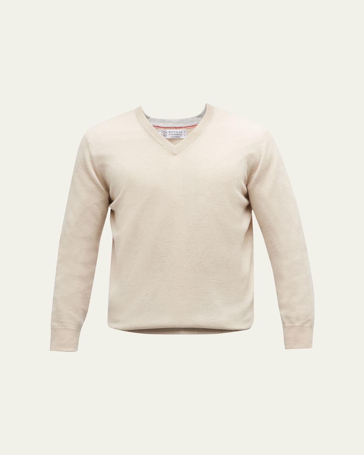 Mens Cashmere V-Neck Sweater Product Image