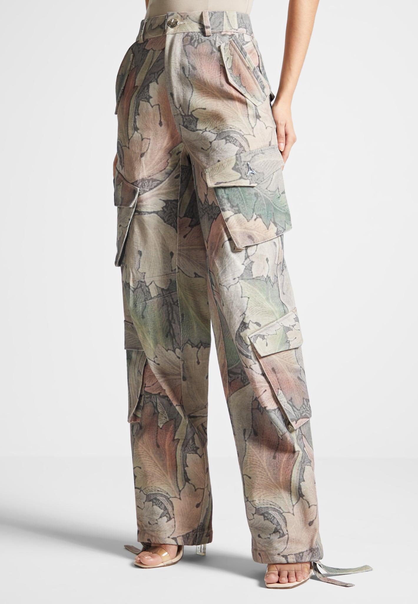 High Waisted Renaissance Camo Cargo Pants - Multi Female Product Image