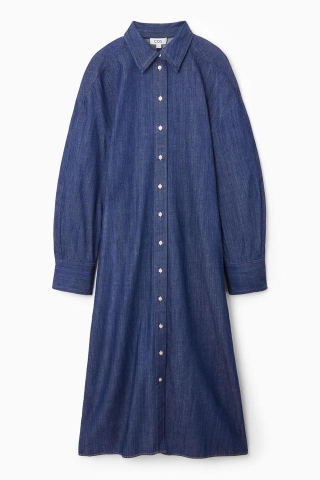 ROUNDED DENIM SHIRT DRESS Product Image