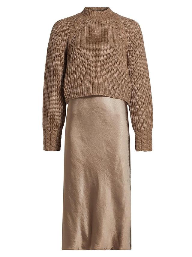 Womens Kaz Wool-Blend Layered Midi-Dress Product Image