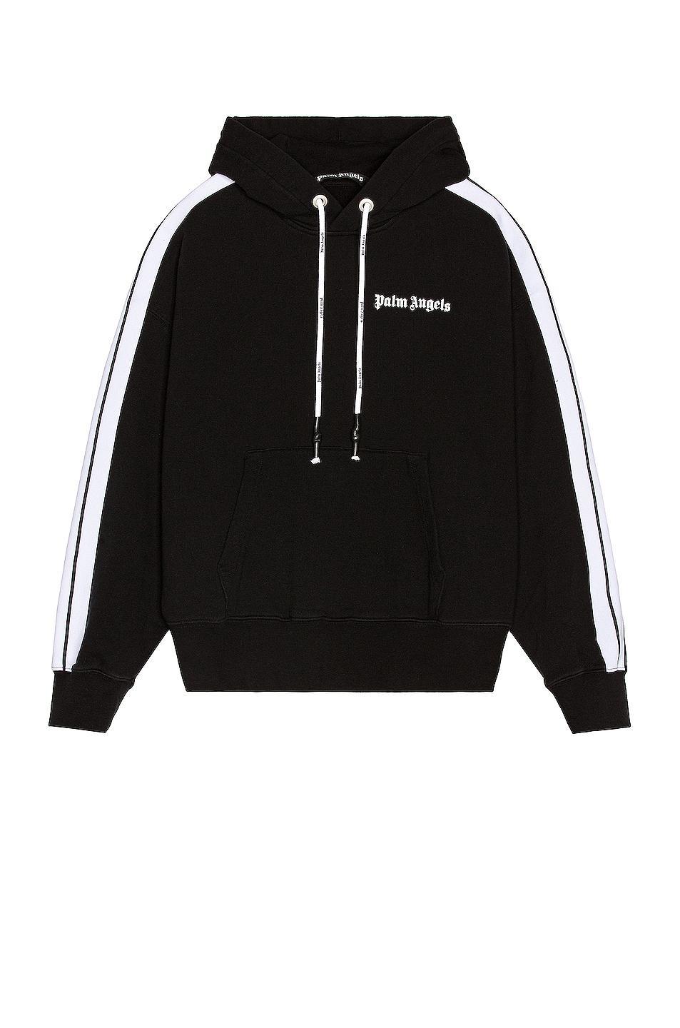 Palm Angels Fleece Track Hoodie in Black Product Image