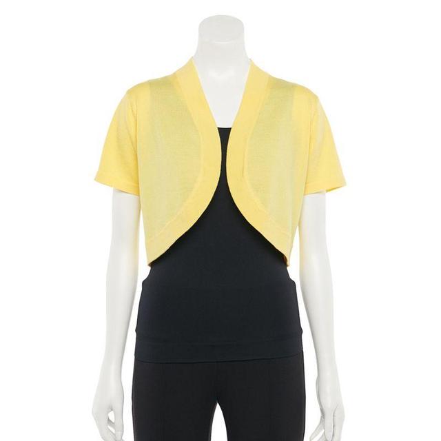 Womens Nina Leonard Open-Front Crop Bolero Yellow Product Image