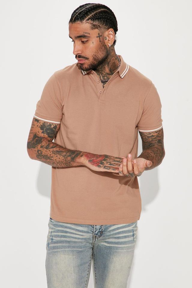 Wilson Short Sleeve Polo - Khaki Product Image