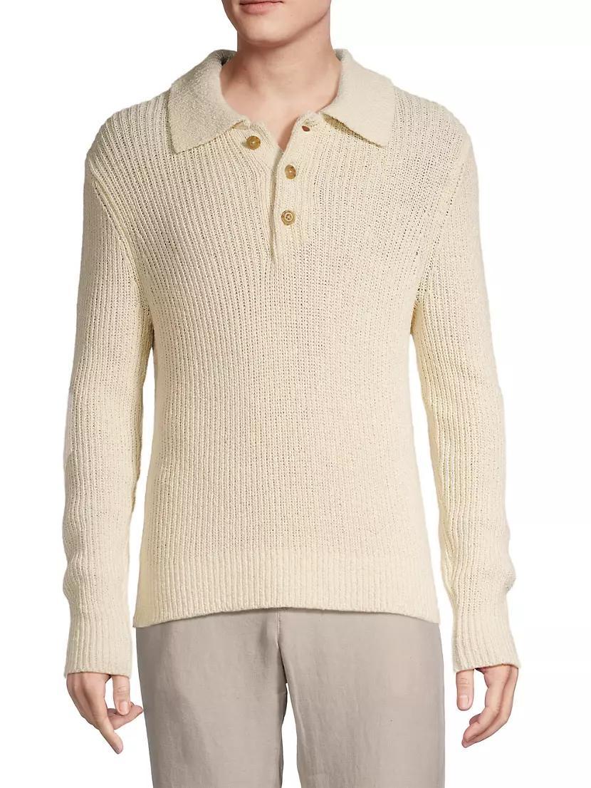 Spring Shaker Ribbed Polo Sweater Product Image