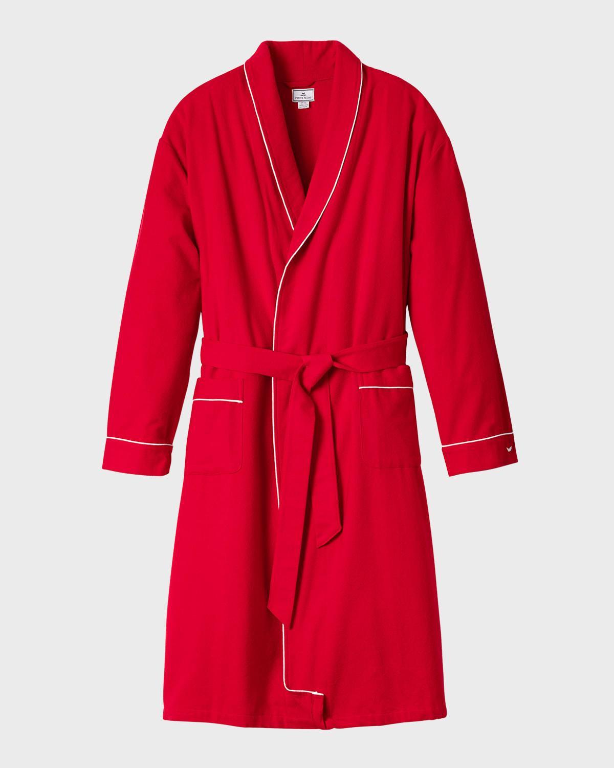 Mens Piped Flannel Robe Product Image