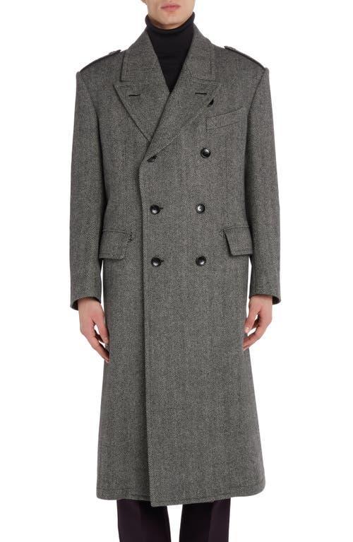 TOM FORD Officer Herringbone Wool Martingale Coat Product Image