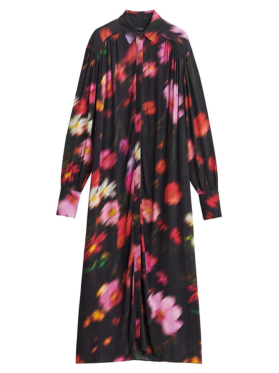 Womens Aubrey Floral Long-Sleeve Maxi Shirtdress Product Image