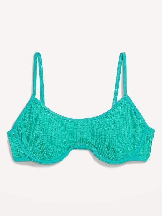 Ribbed Underwire Bikini Swim Top Product Image