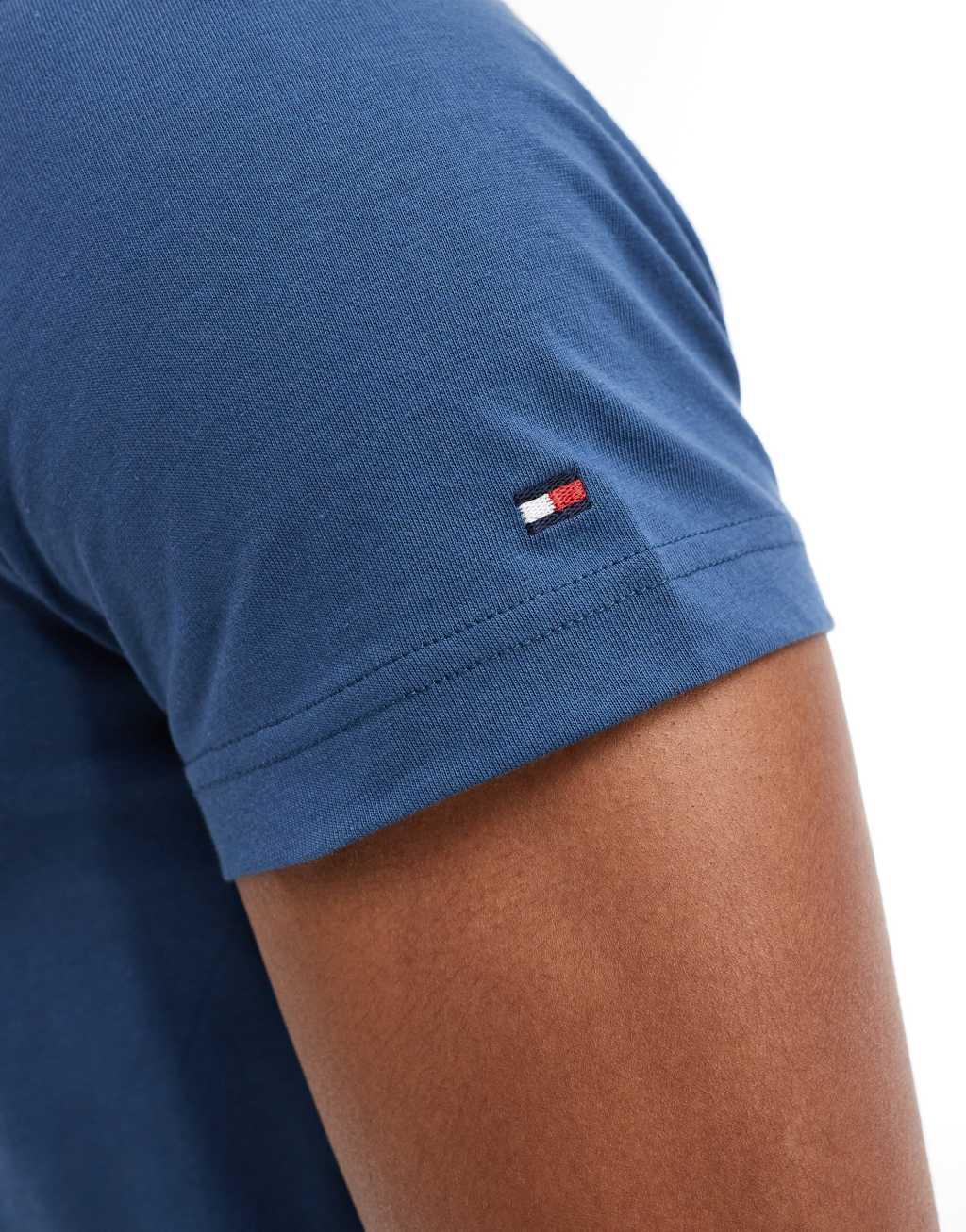 Tommy Hilfiger logo T-shirt in mid blue Product Image