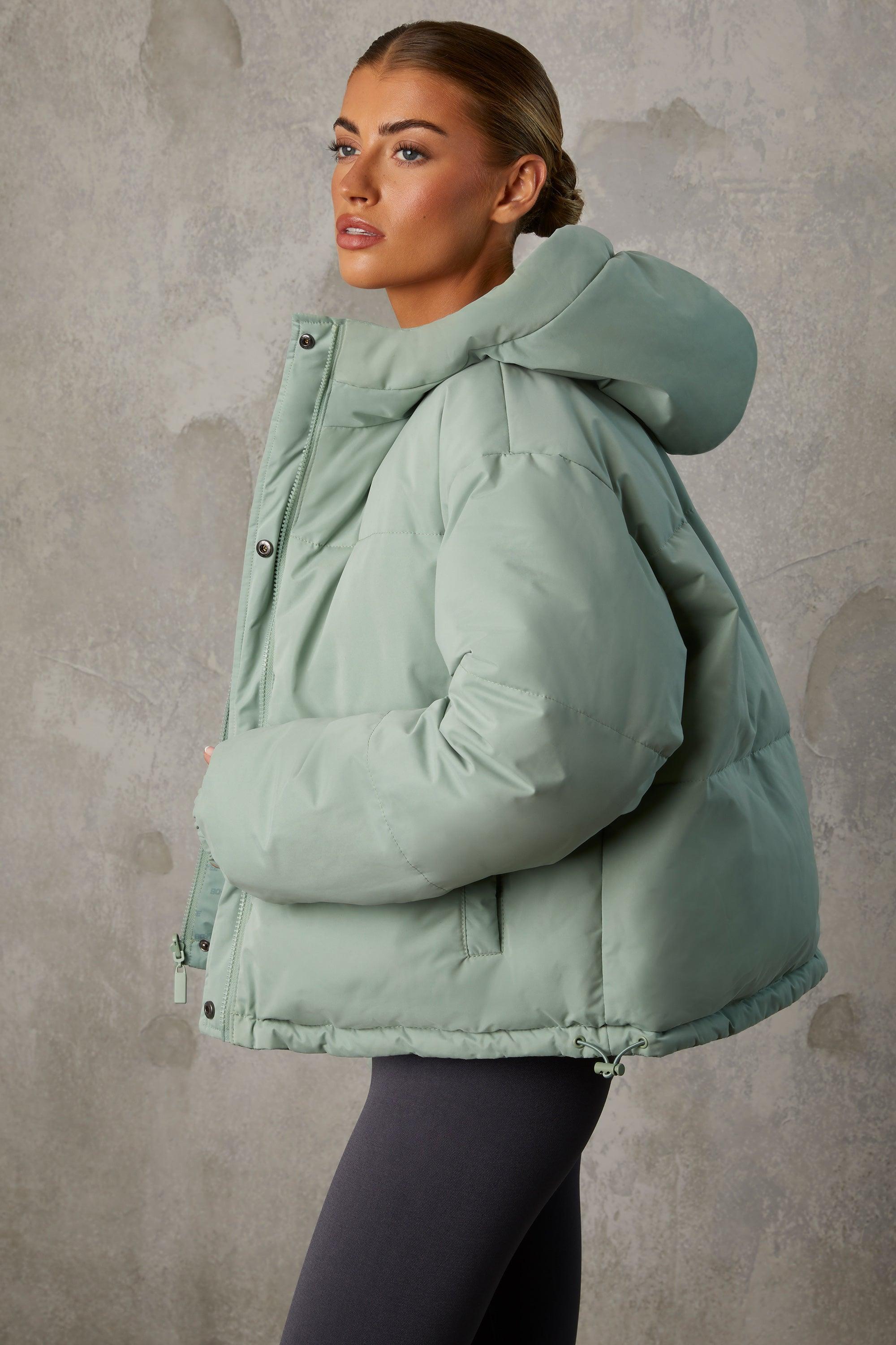 Reversible Hooded Puffer Jacket in Iceberg Green Product Image